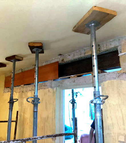 Wbudowanie belki nośnej nad otworem wejściowym